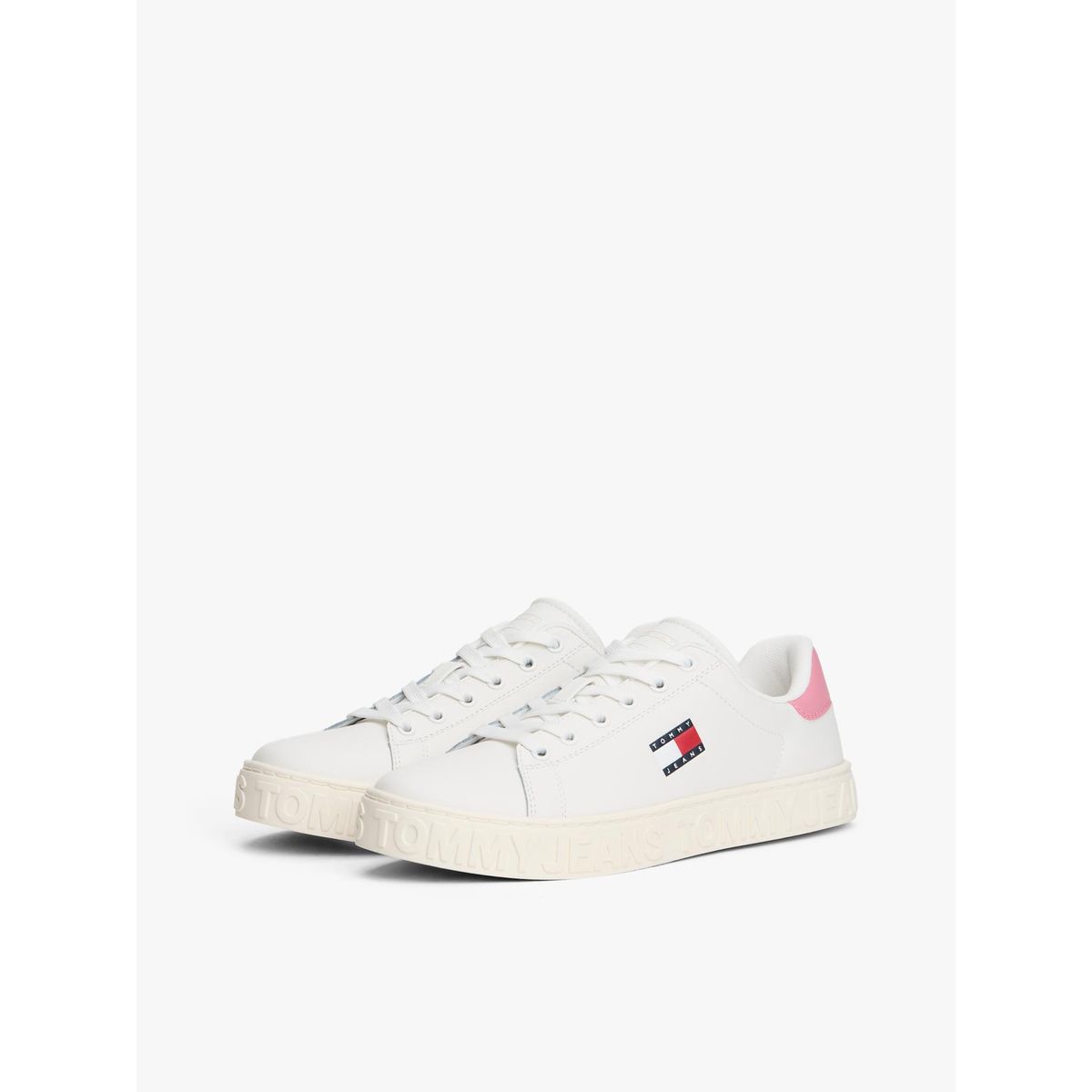 TOMMY HILFIGER - Zapatillas De Cuero New Logo Blanco Tommy Jeans
