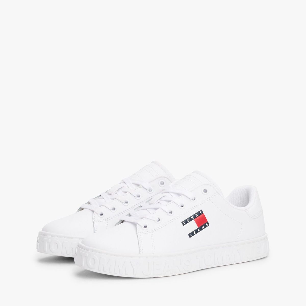 TOMMY HILFIGER - Zapatillas De Cuero New Logo Blanco Tommy Jeans