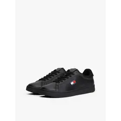 TOMMY HILFIGER - Zapatillas Archive De Cuero Negro Tommy Jeans