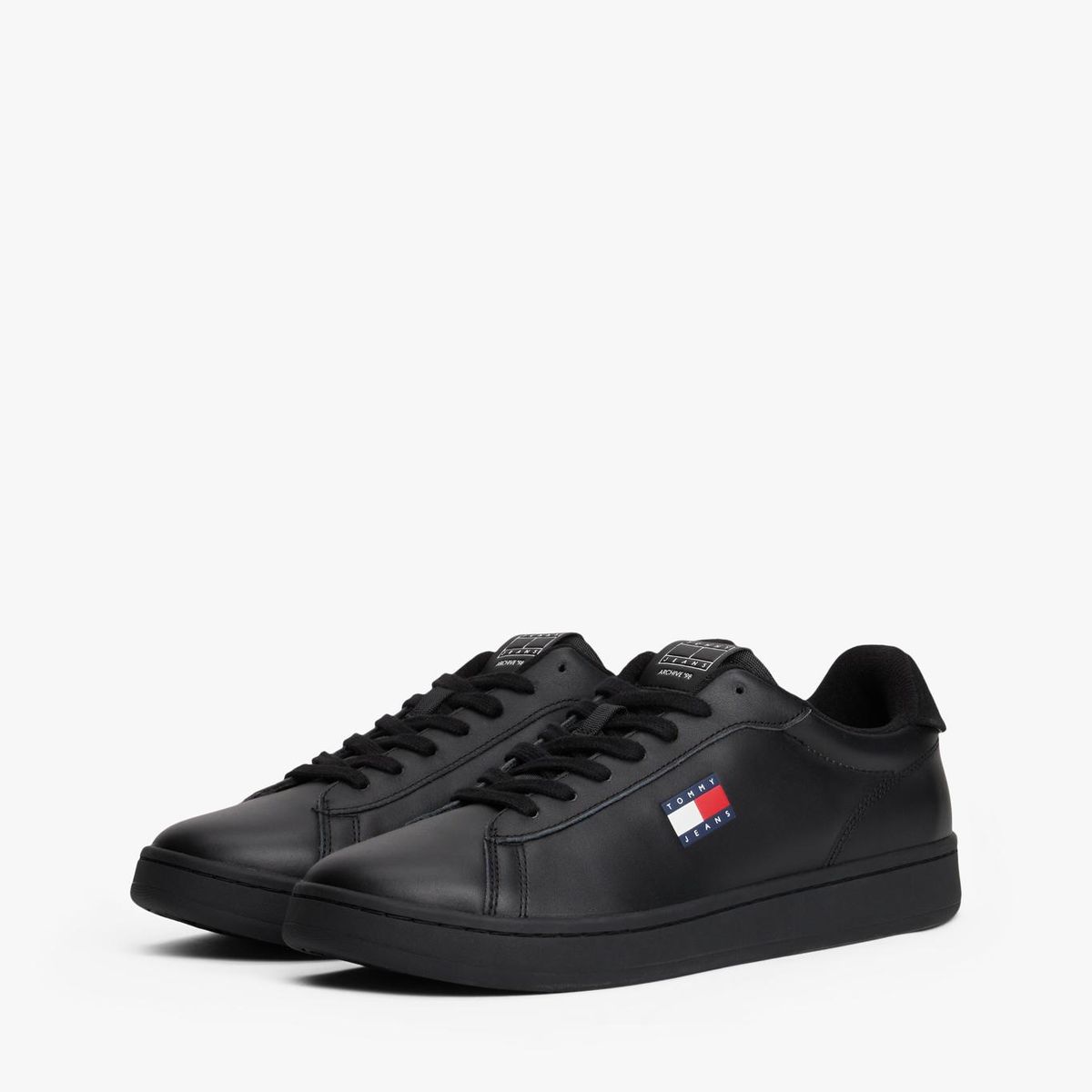 TOMMY HILFIGER - Zapatillas Archive De Cuero Negro Tommy Jeans