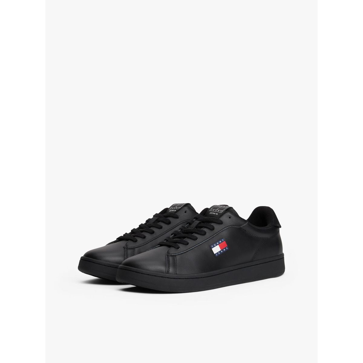 TOMMY HILFIGER - Zapatillas Archive De Cuero Negro Tommy Jeans