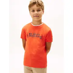 TOMMY HILFIGER - Polera Con Logo Gráfico Nyc Naranjo