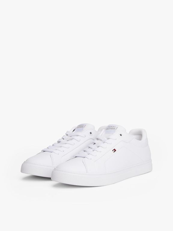 Zapatillas En Cuero Icon Court Blanco