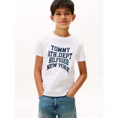 TOMMY HILFIGER - Polera Con Logo Varsity Blanco