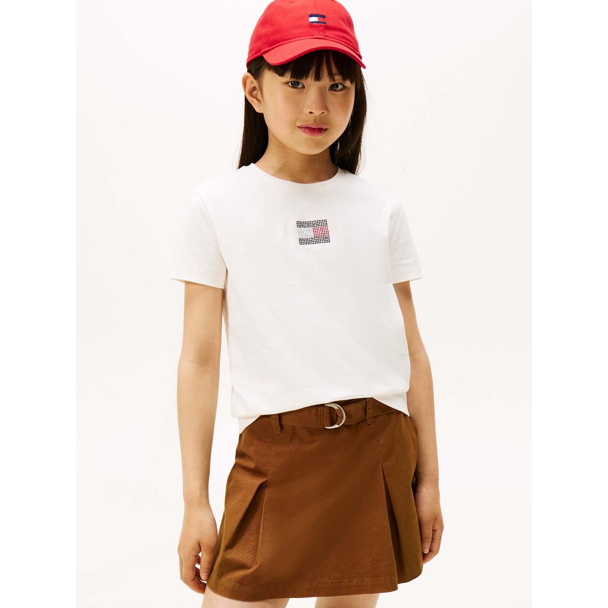 TOMMY HILFIGER - Polera Stone Flag Logo Blanco Tommy Hilfiger