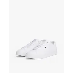 TOMMY HILFIGER - Zapatillas En Cuero Icon Court Blanco