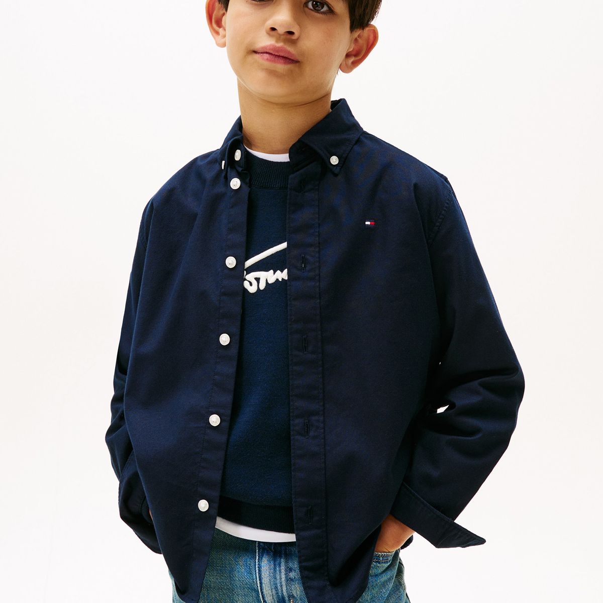 TOMMY HILFIGER - Camisa Essential Oxford Azul Tommy Hilfiger