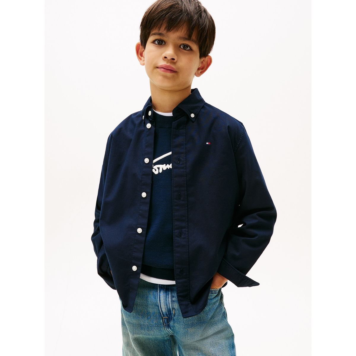 TOMMY HILFIGER - Camisa Essential Oxford Azul Tommy Hilfiger