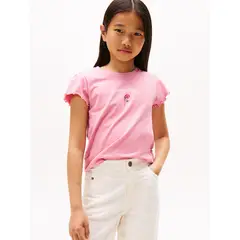 TOMMY HILFIGER - Polera Con Logo Script Gráfico Rosado