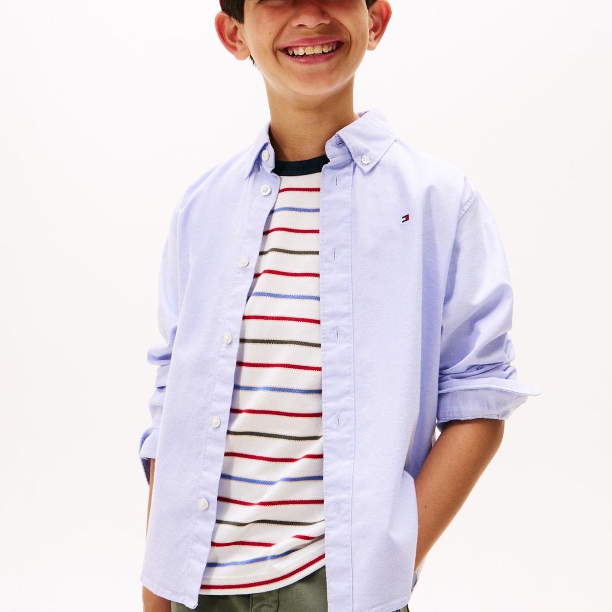 TOMMY HILFIGER - Camisa Essential Oxford Celeste Tommy Hilfiger