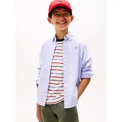 TOMMY HILFIGER - Camisa Essential Oxford Celeste