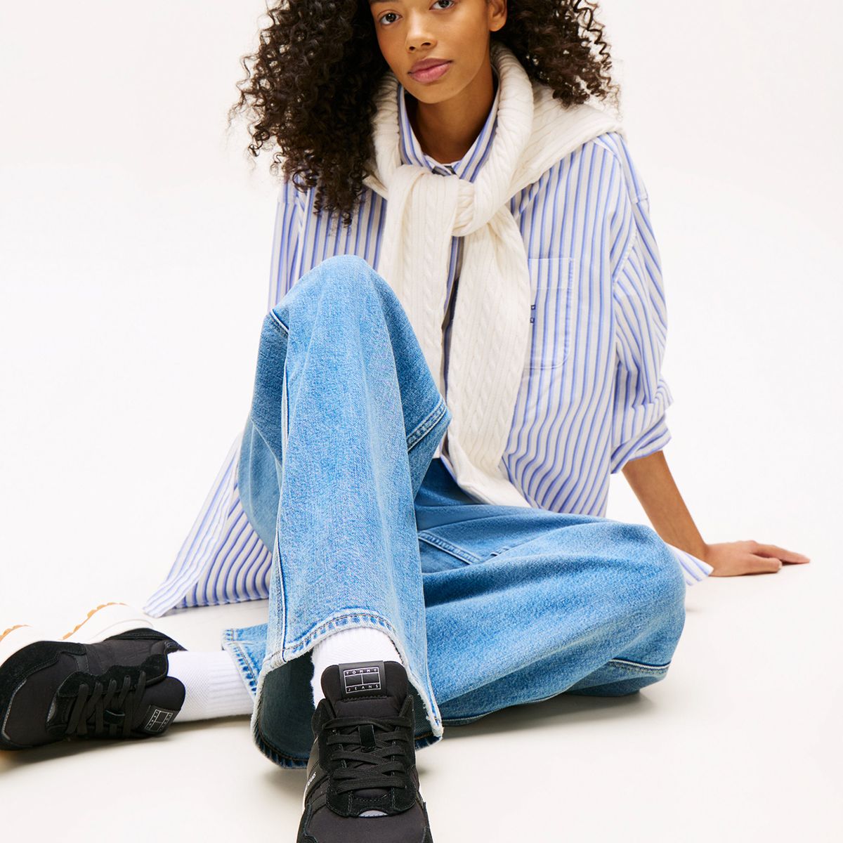 TOMMY HILFIGER - Zapatillas Runner Con Logo Negro Tommy Jeans