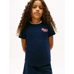 TOMMY HILFIGER - Polera Varsity Con Logo Azul