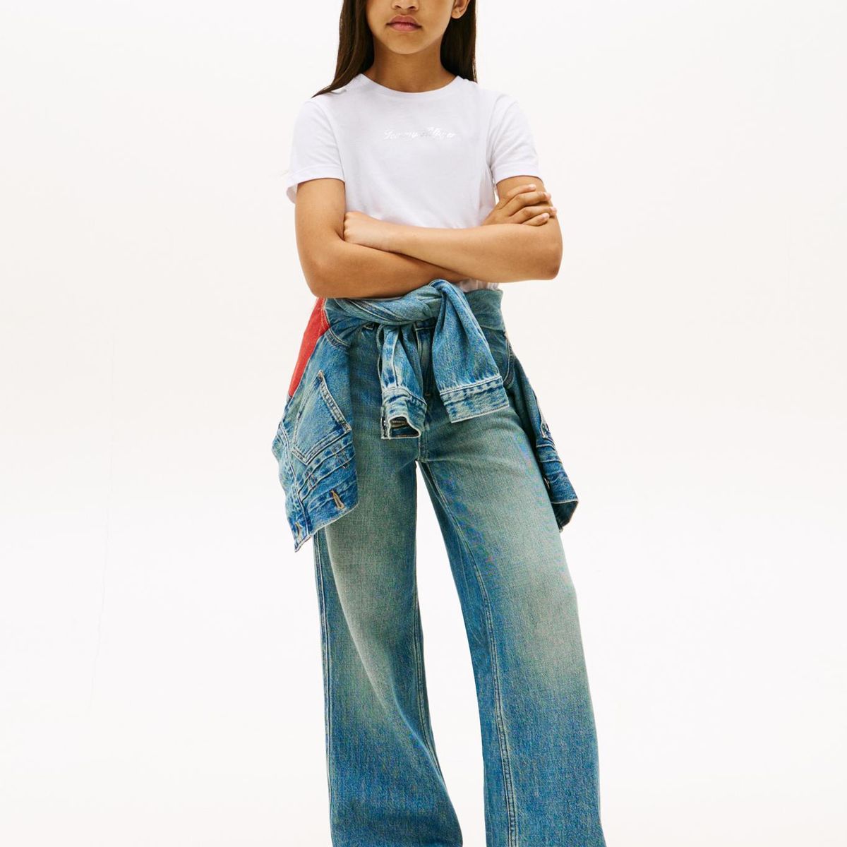 TOMMY HILFIGER - Polera Con Logo Script Blanco Tommy Hilfiger