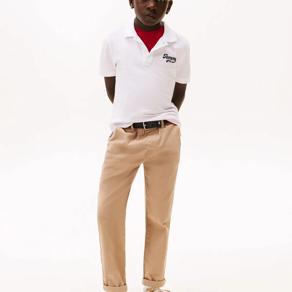 TOMMY HILFIGER - Polo Varsity Con Logo Gráfico De Niño Blanco Tommy Hilfiger