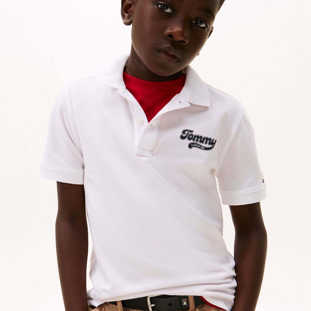 TOMMY HILFIGER - Polo Varsity Con Logo Gráfico De Niño Blanco Tommy Hilfiger