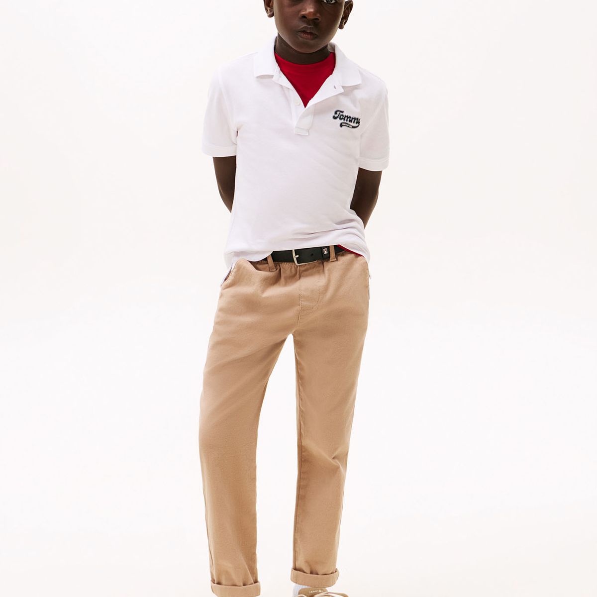 TOMMY HILFIGER - Polo Varsity Con Logo Gráfico De Niño Blanco Tommy Hilfiger