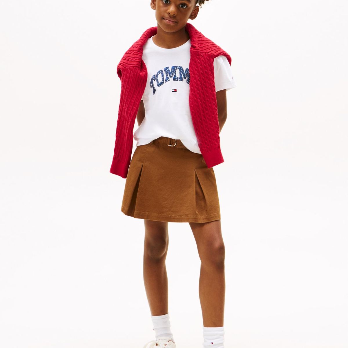 TOMMY HILFIGER - Polera Varsity Con Logo Blanco Tommy Hilfiger