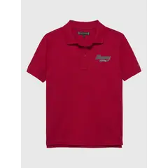 TOMMY HILFIGER - Polo Varsity Con Logo Gráfico De Niño Rojo