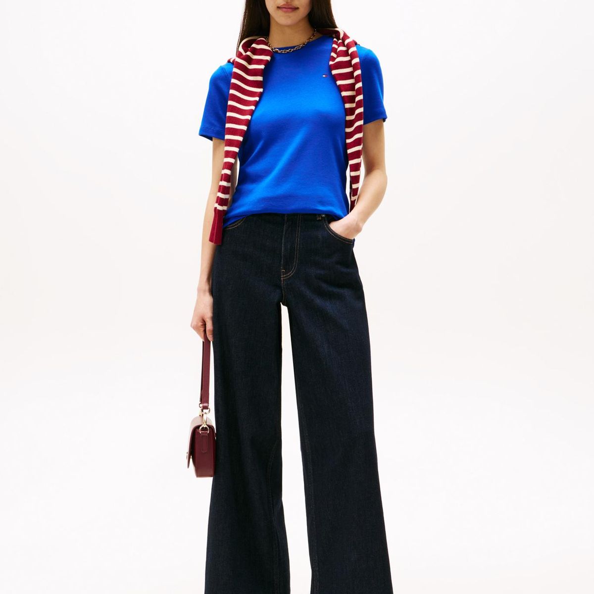 TOMMY HILFIGER - Polera Cody Slim Fit Azul Tommy Hilfiger