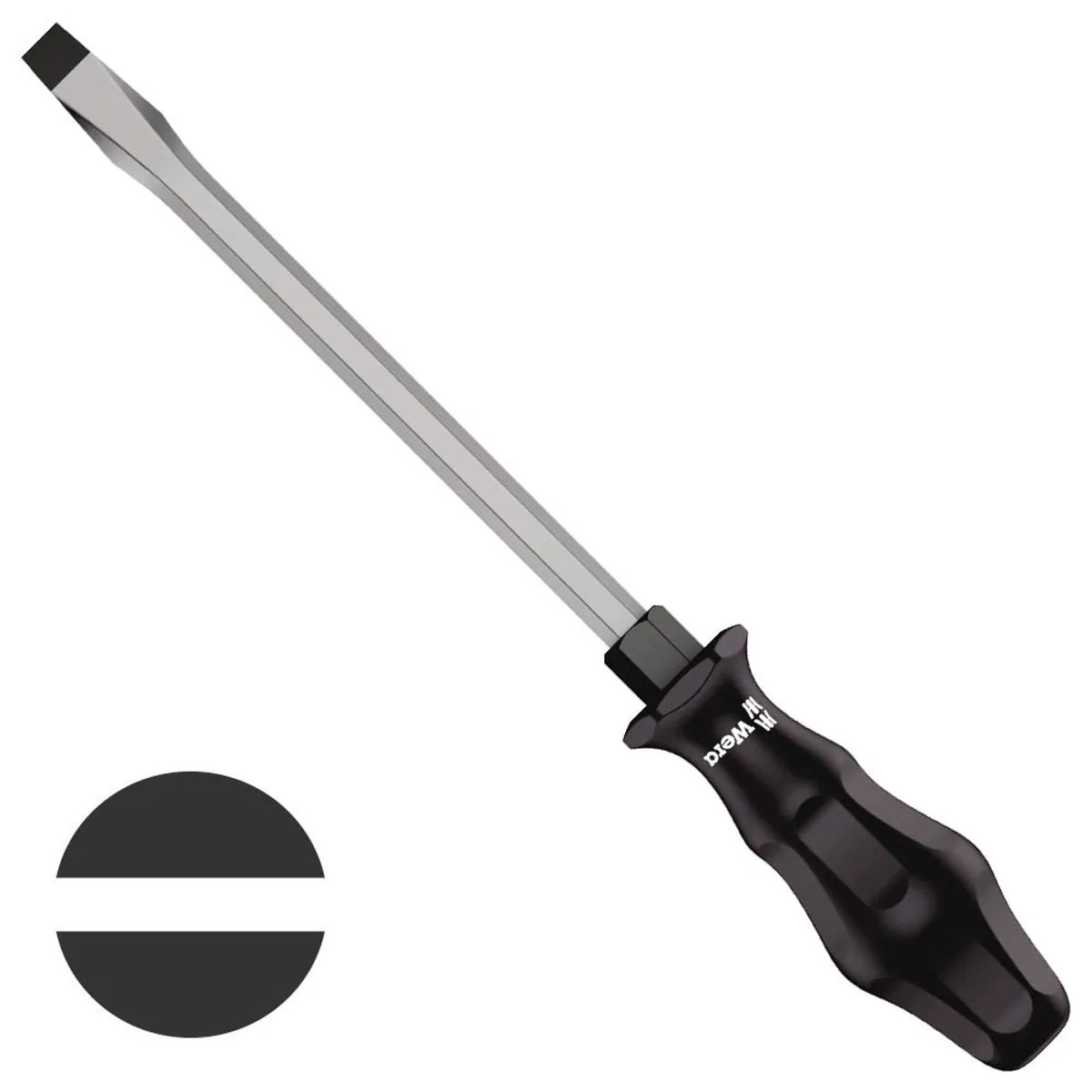 WERA - Destornillador Cincel Plano Slot 2 x 12 x 200 mm