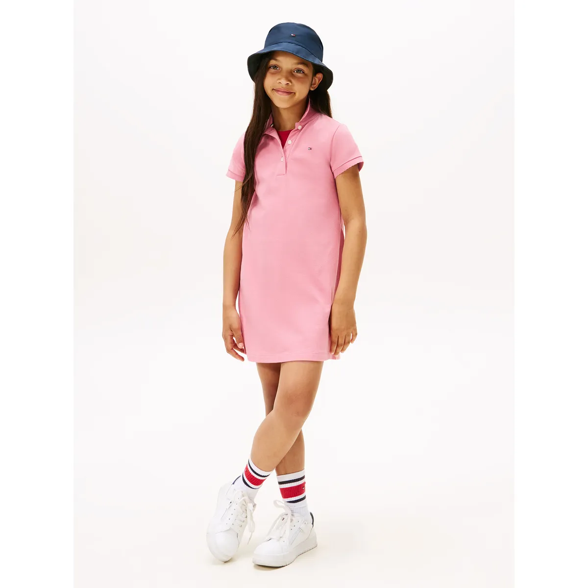 TOMMY HILFIGER - Vestido Polo Essential Rosado Tommy Hilfiger