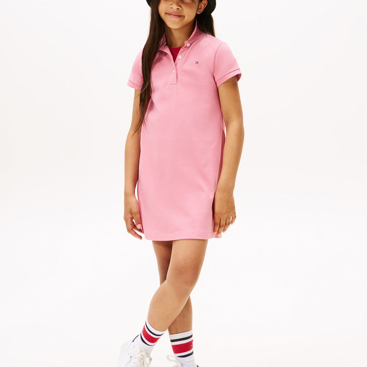 TOMMY HILFIGER - Vestido Polo Essential Rosado Tommy Hilfiger