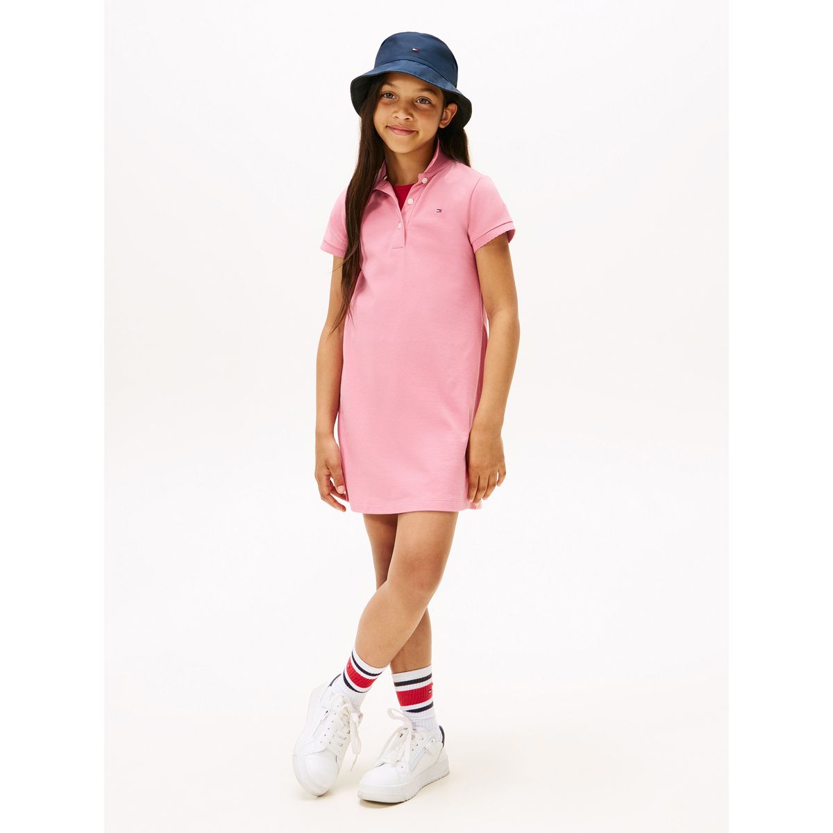TOMMY HILFIGER - Vestido Polo Essential Rosado Tommy Hilfiger