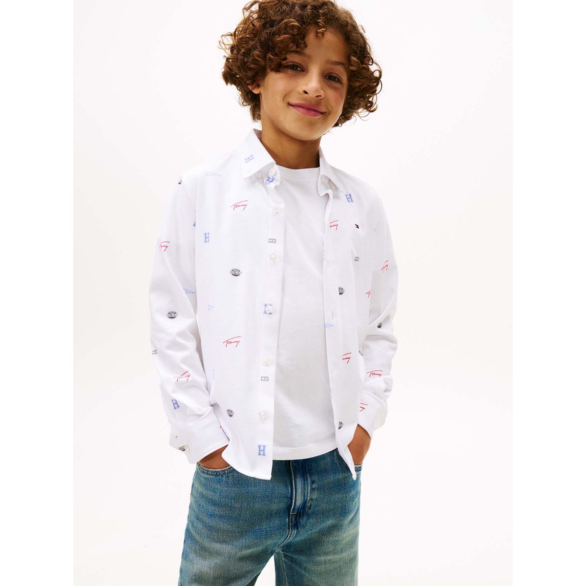 TOMMY HILFIGER - Camisa Varsity De Niño Blanco Tommy Hilfiger