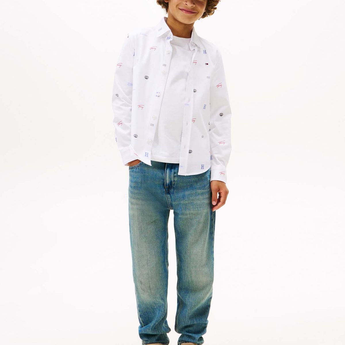 TOMMY HILFIGER - Camisa Varsity De Niño Blanco Tommy Hilfiger