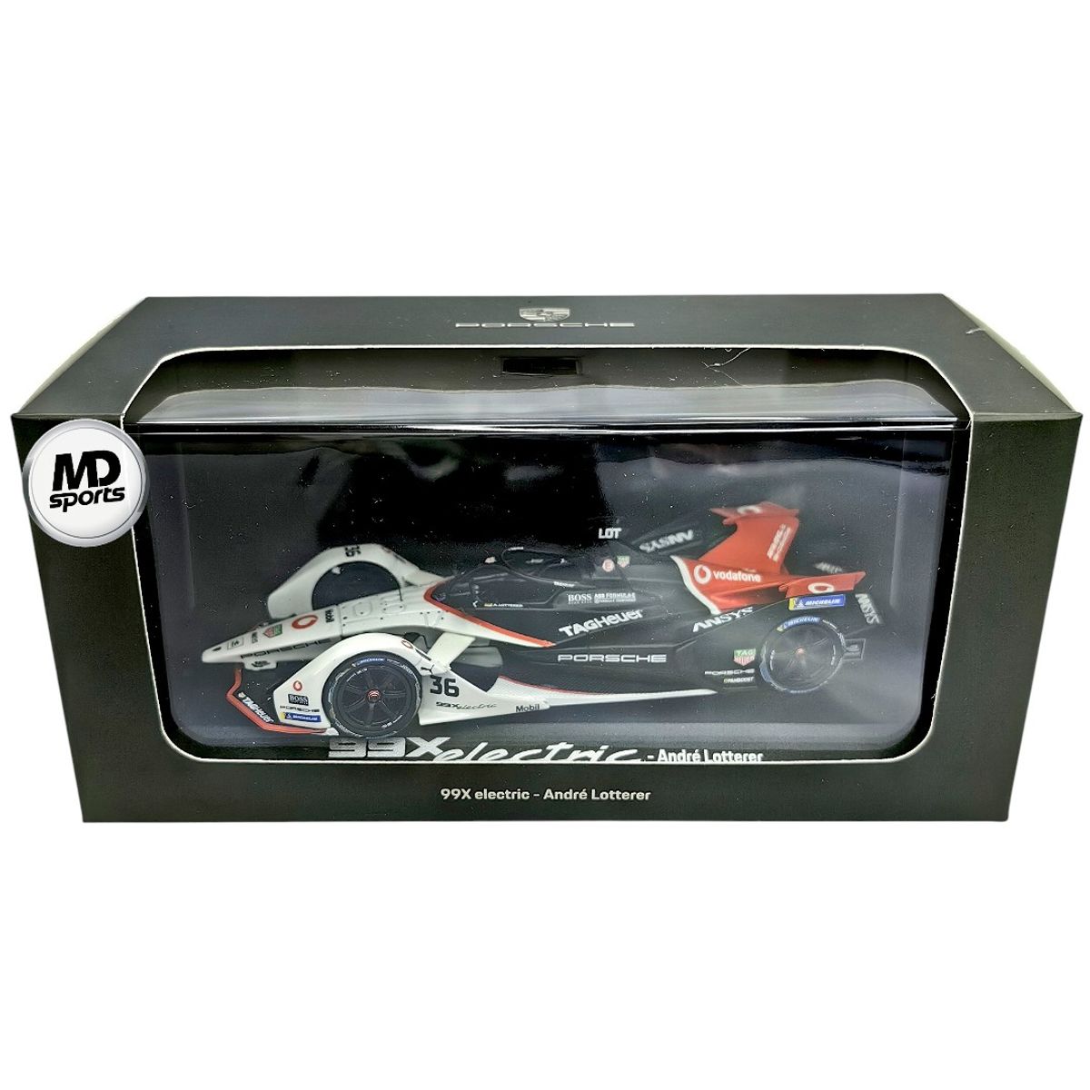 FORMULA 1 - Auto Formula E Porsche 99x Santiago E-prix 36 A Lotterer Minichamps 143 Caja Acrilica