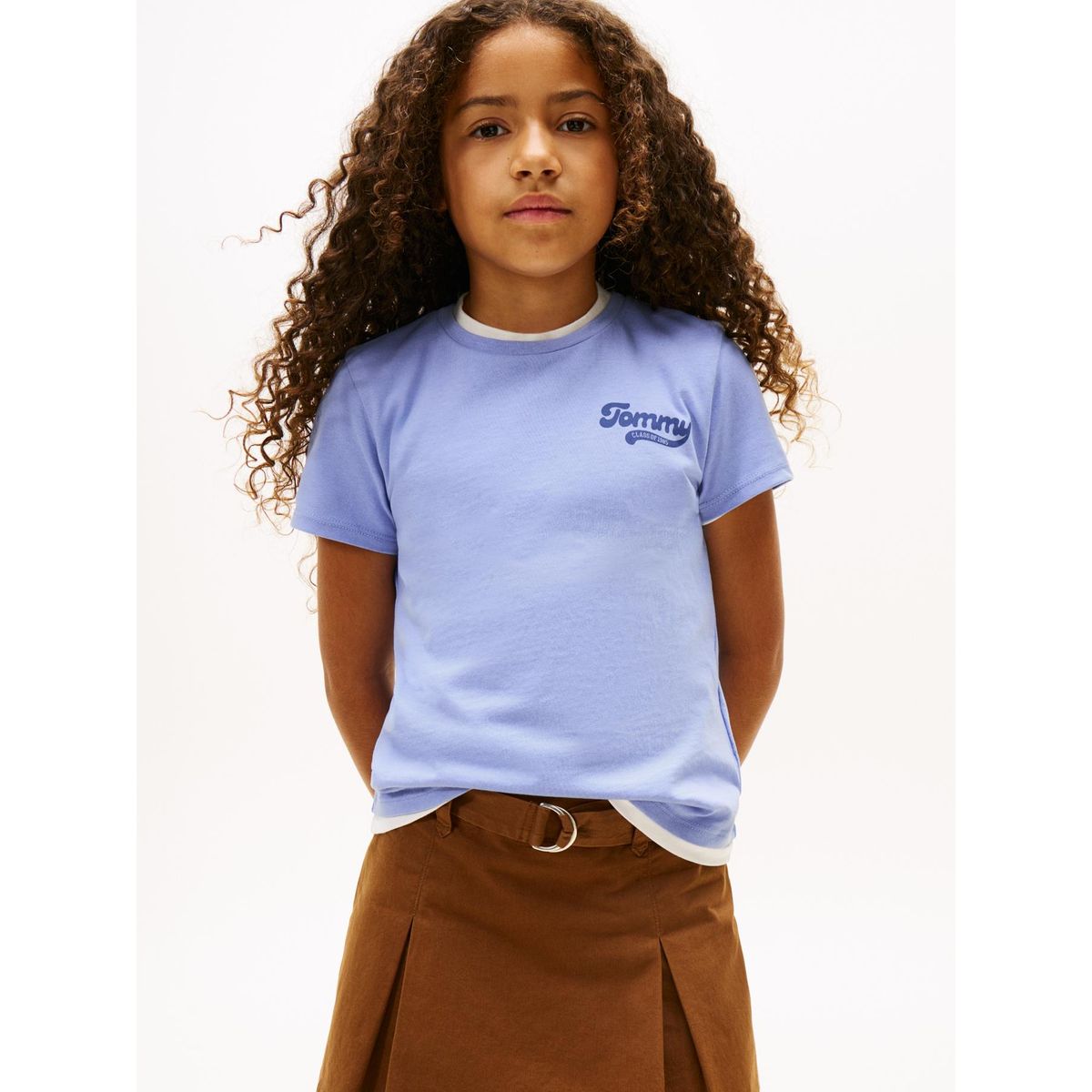 TOMMY HILFIGER - Polera Varsity Con Logo Celeste Tommy Hilfiger