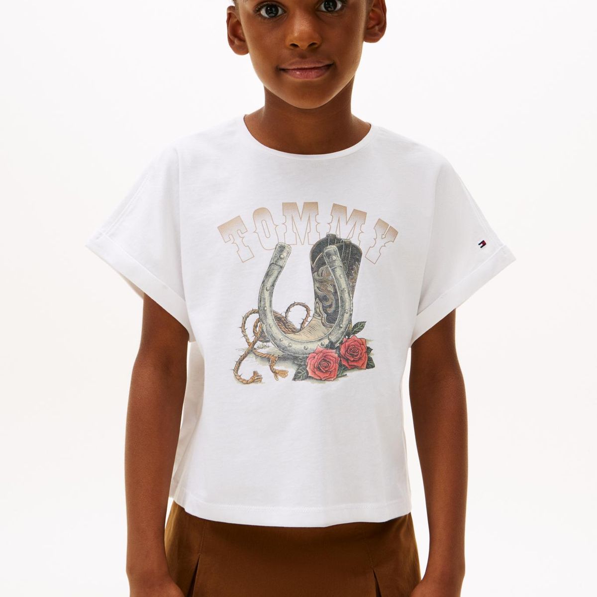 TOMMY HILFIGER - Polera Con Logo Gráfico Blanco Tommy Hilfiger