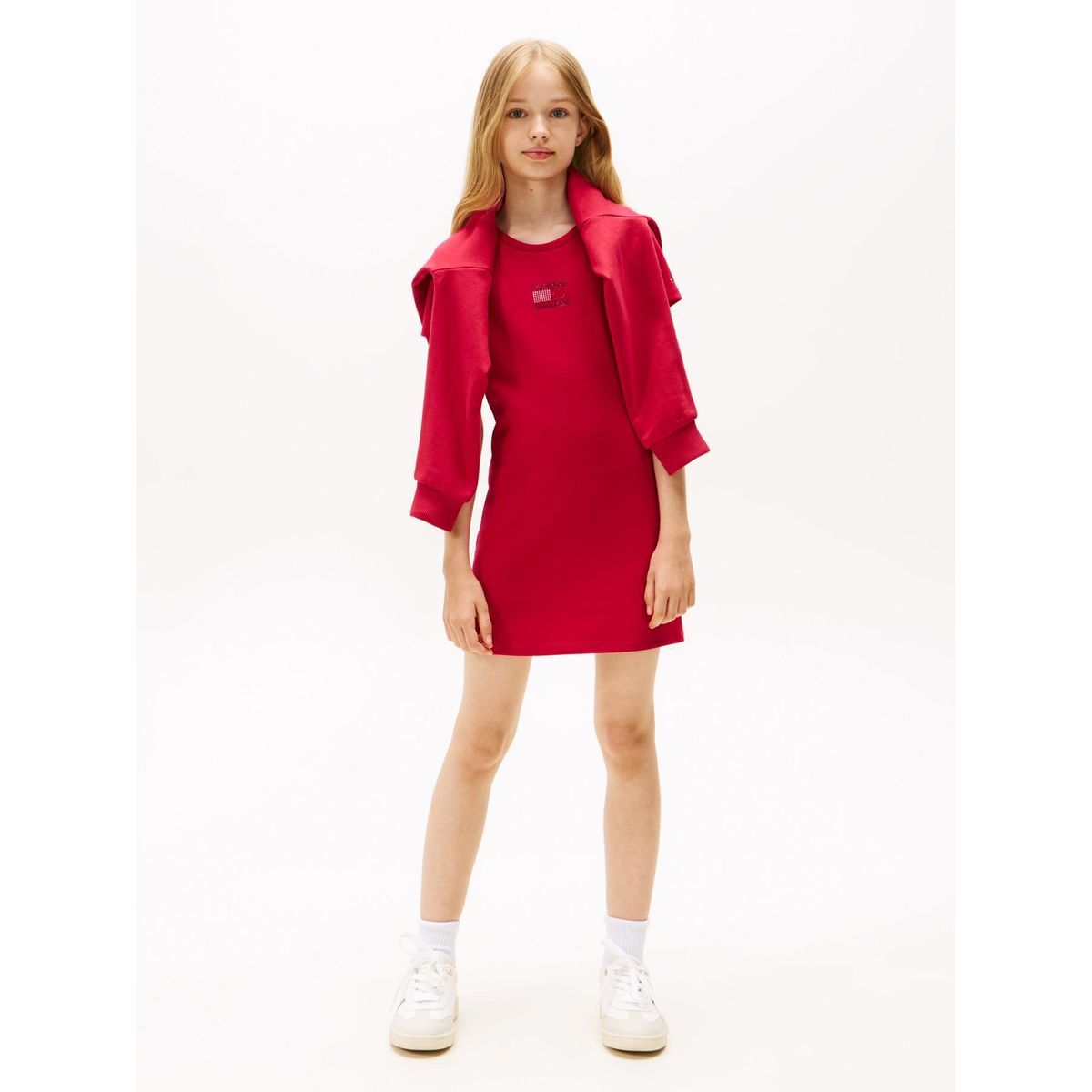 TOMMY HILFIGER - Vestido Camisero Rojo Tommy Hilfiger