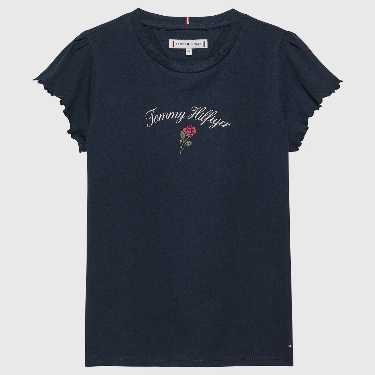 TOMMY HILFIGER - Polera Con Logo Script Gráfico De Niña Azul Tommy Hilfiger