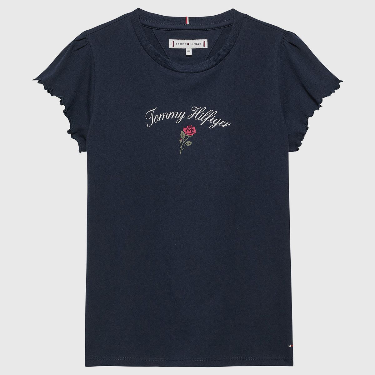 TOMMY HILFIGER - Polera Con Logo Script Gráfico De Niña Azul Tommy Hilfiger