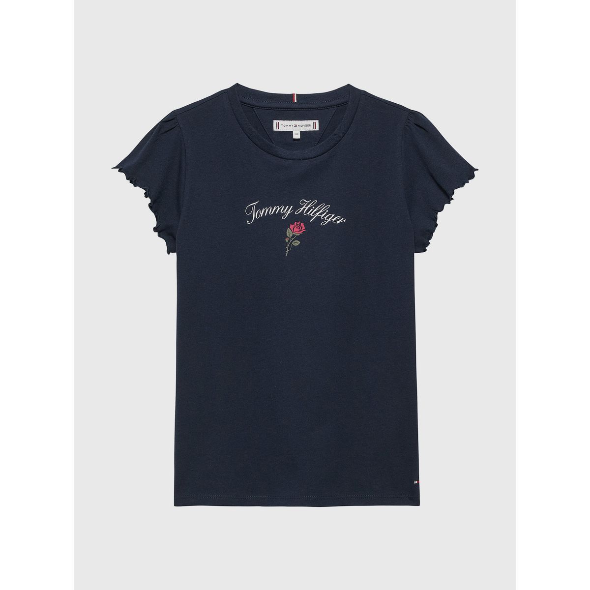 TOMMY HILFIGER - Polera Con Logo Script Gráfico De Niña Azul Tommy Hilfiger