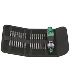 WERA - Set Destornillador y Puntas de 89 mm 17 Piezas + Estuche