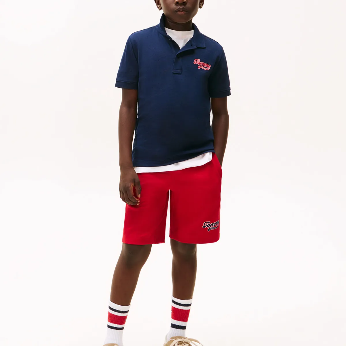 TOMMY HILFIGER - Polo Varsity Con Logo Gráfico De Niño Azul Tommy Hilfiger