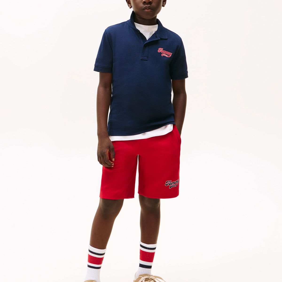 TOMMY HILFIGER - Polo Varsity Con Logo Gráfico De Niño Azul Tommy Hilfiger