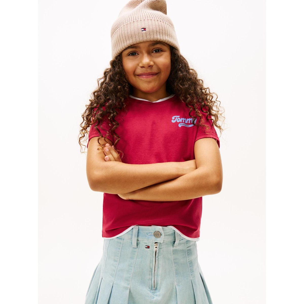 TOMMY HILFIGER - Polera Varsity Con Logo Rojo Tommy Hilfiger