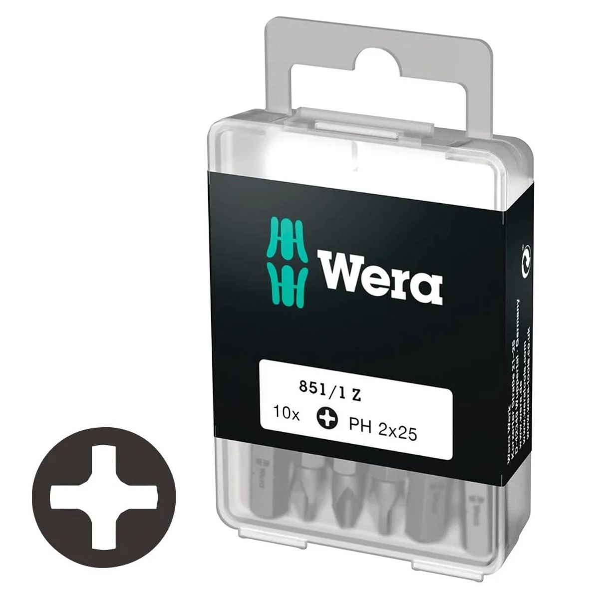 WERA - Caja 10 Puntas Phillips PH2 x 25 mm