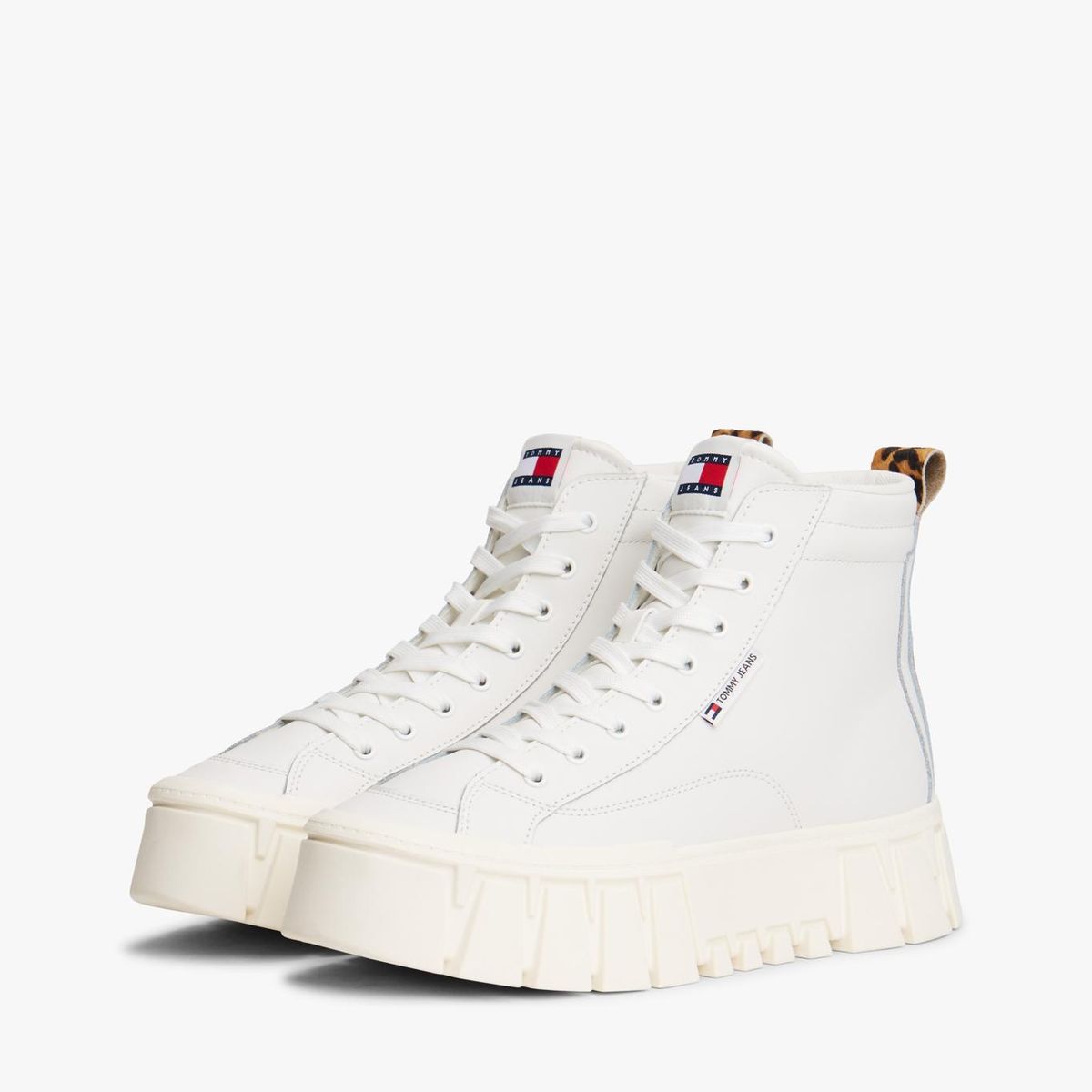 TOMMY HILFIGER - Zapatillas Flatform Leopard Blanco Tommy Jeans
