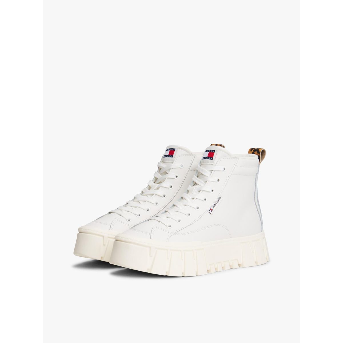 TOMMY HILFIGER - Zapatillas Flatform Leopard Blanco Tommy Jeans