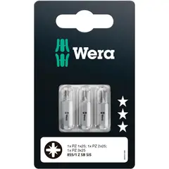 WERA - Set 3 Puntas Pozidriv 8551 Z PZ1 PZ2 PZ3