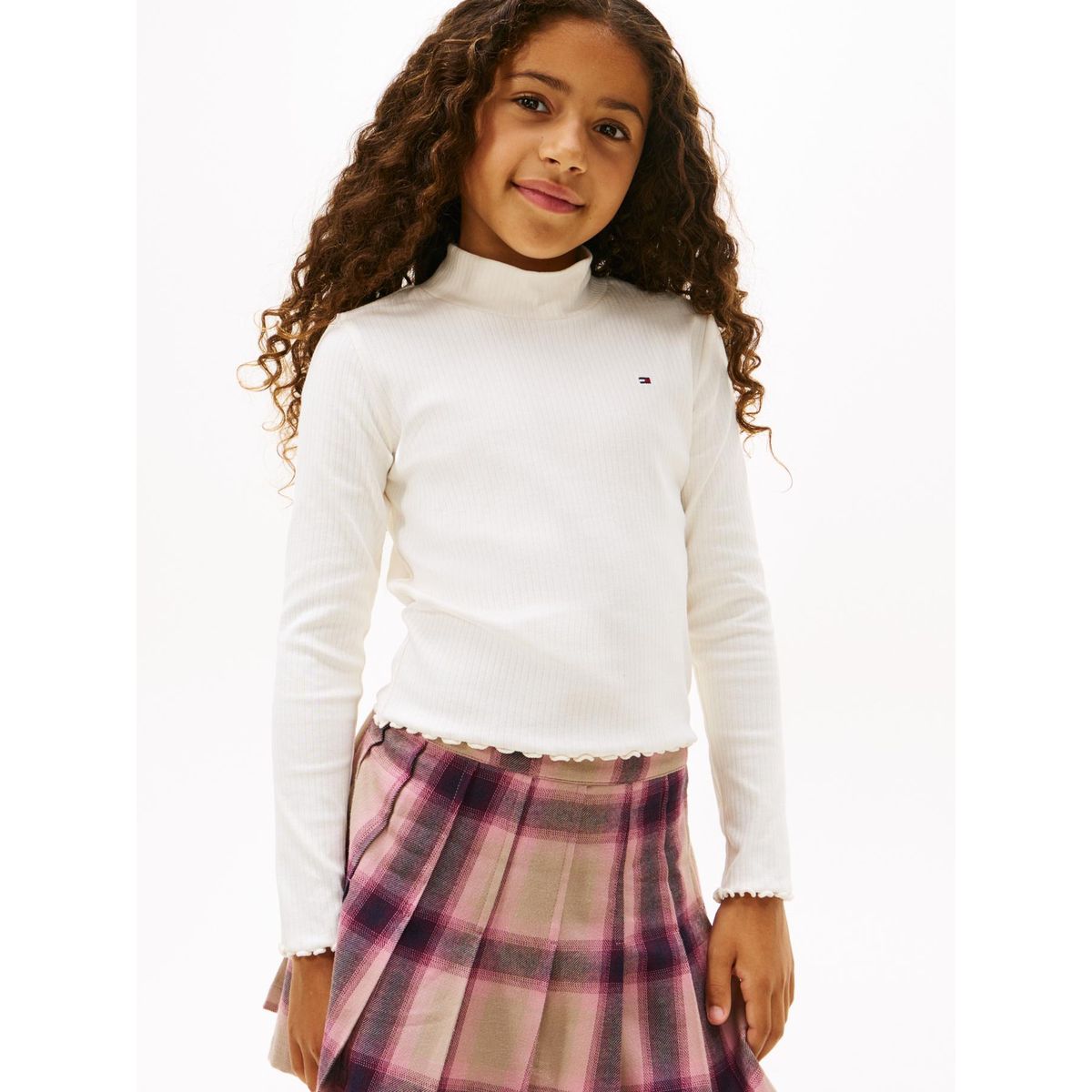 TOMMY HILFIGER - Polera De Cuello Alto Blanco Tommy Hilfiger