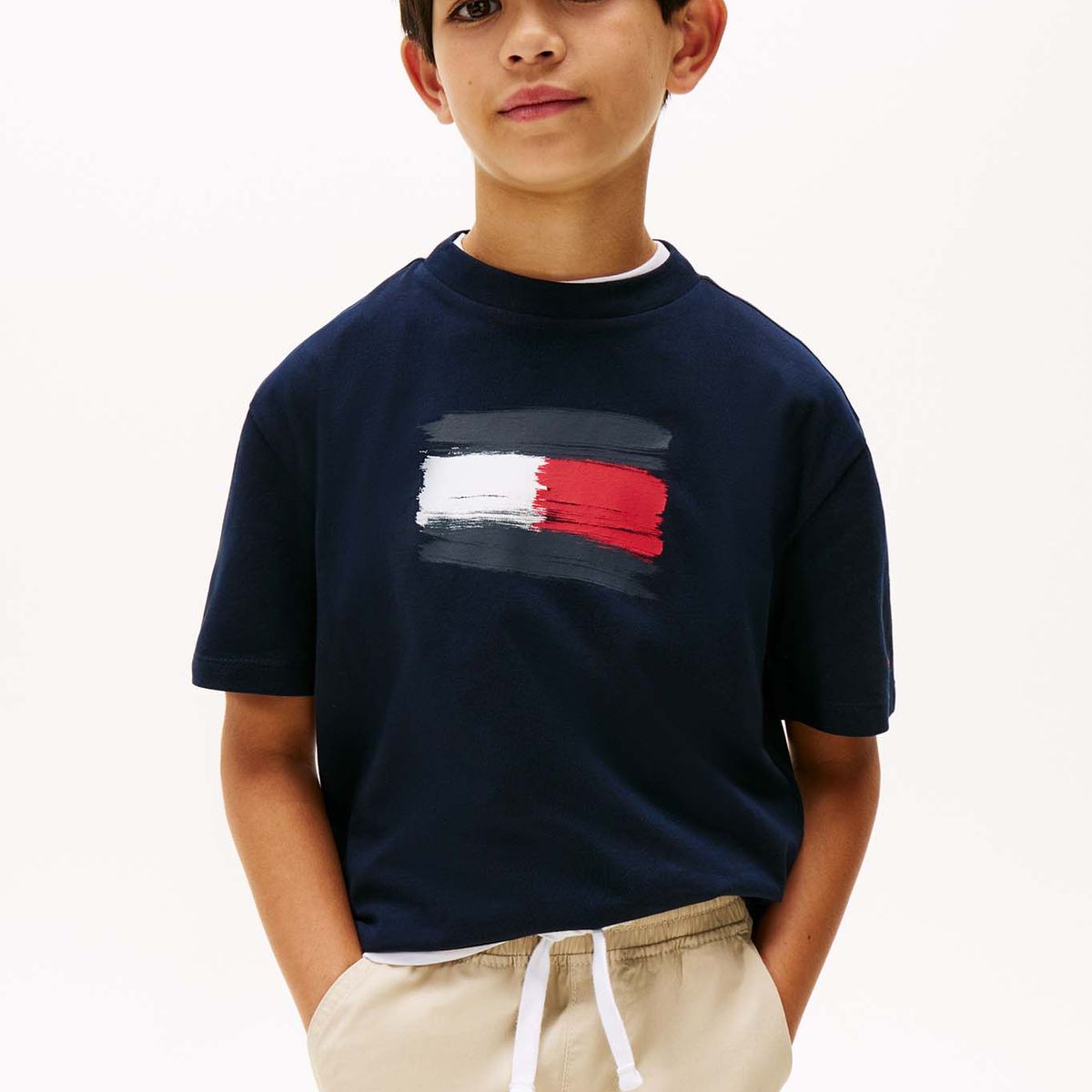 TOMMY HILFIGER - Polera Flag Archive Logo Azul Tommy Hilfiger