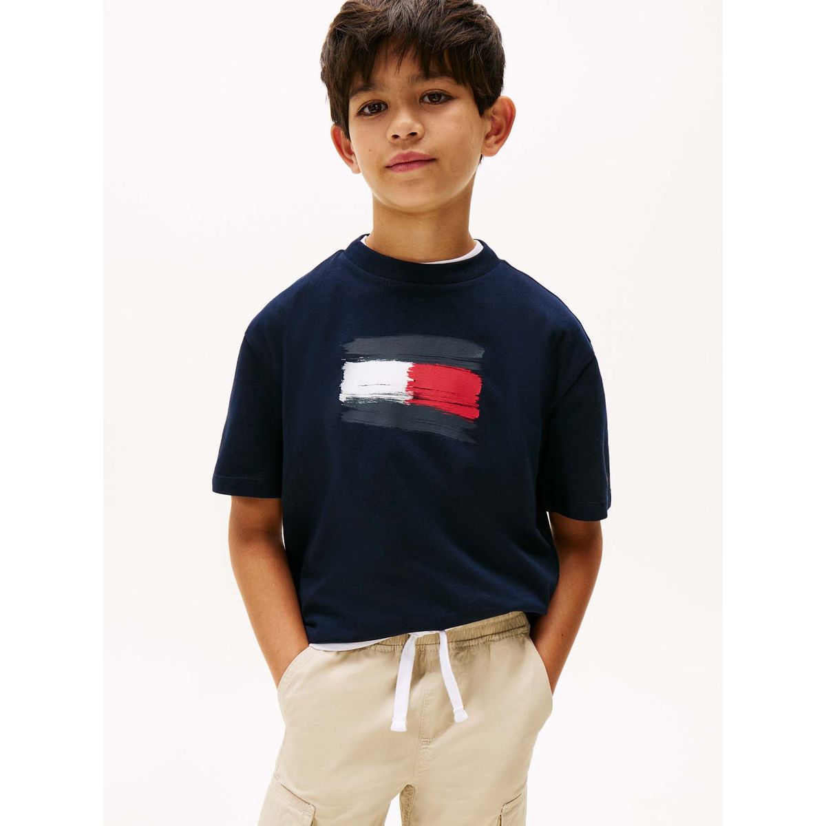 TOMMY HILFIGER - Polera Flag Archive Logo Azul Tommy Hilfiger