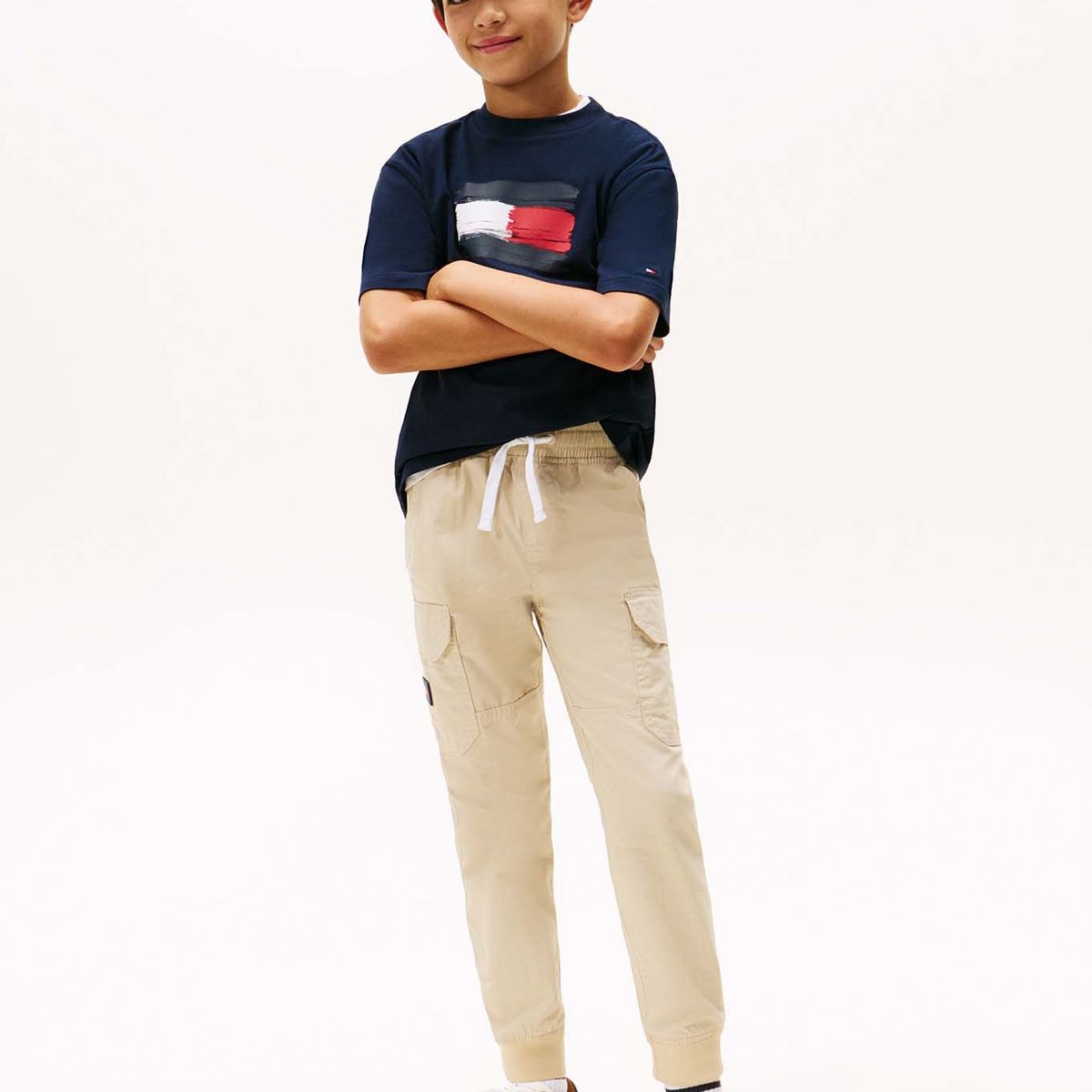 TOMMY HILFIGER - Polera Flag Archive Logo Azul Tommy Hilfiger