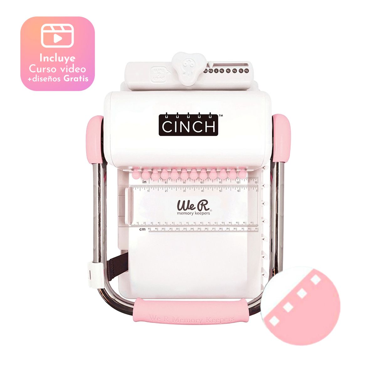 CINCH - Encuadernadora Cinch We R Memory Keepers Rosada